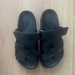 Hermes Leather Chypre Sandals
